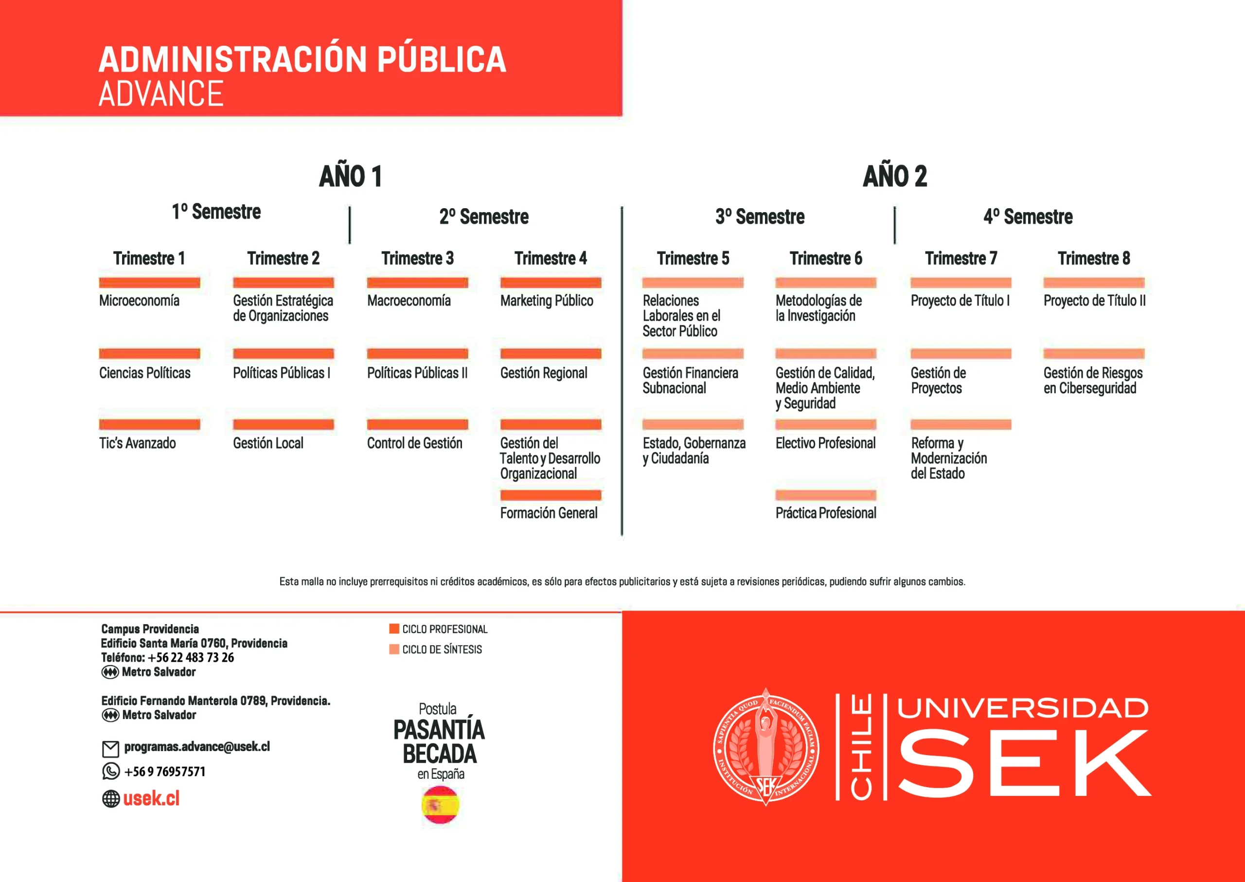 administración pública advance en universidad sek